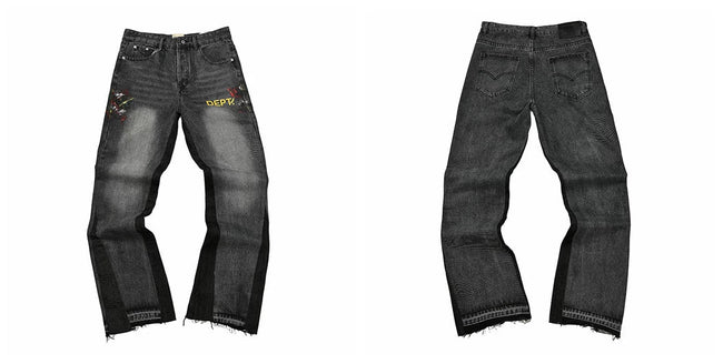 Gallery Dept Dark Washed Text Print Jeans Hover Image