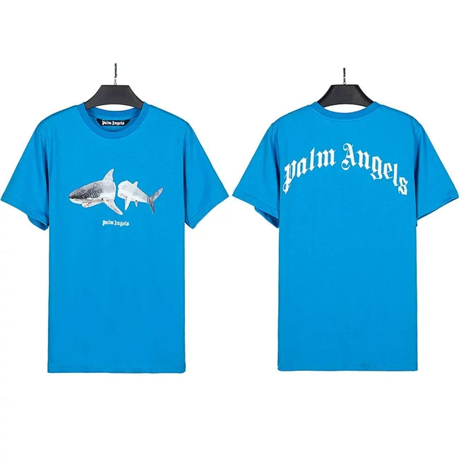 Palm Angels Double Shark Graphic T-Shirt - Blue Hover Image