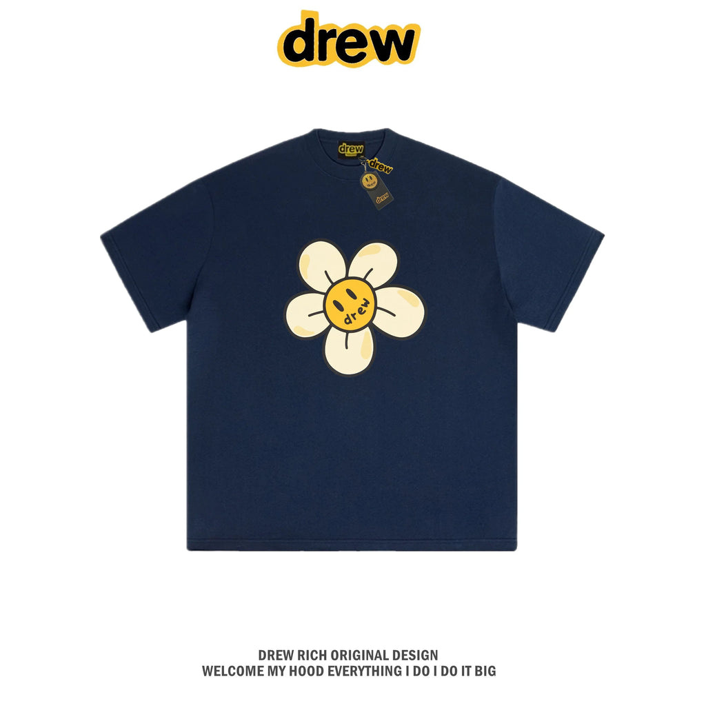 Drew House Daisy Smiley Graphic Oversized Cotton T-Shirt, Off White