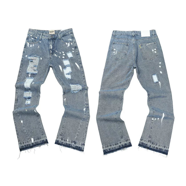 Gallery Dept Multi‑Patch Bleach Ripped Jeans Hover Image