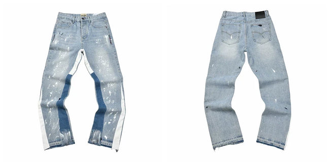 Gallery Dept White‑Trim Spliced Washed Jeans Hover Image