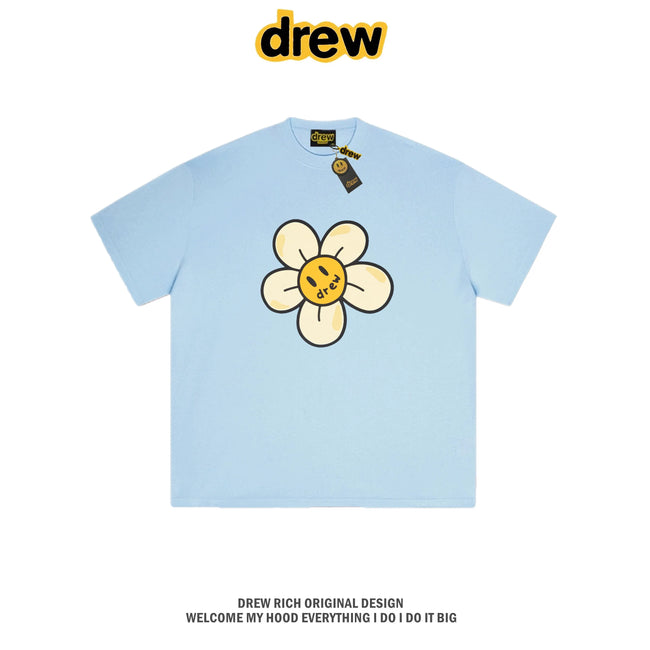 Drew House Daisy Smiley Graphic Oversized Cotton T-Shirt, Baby Blue Hover Image