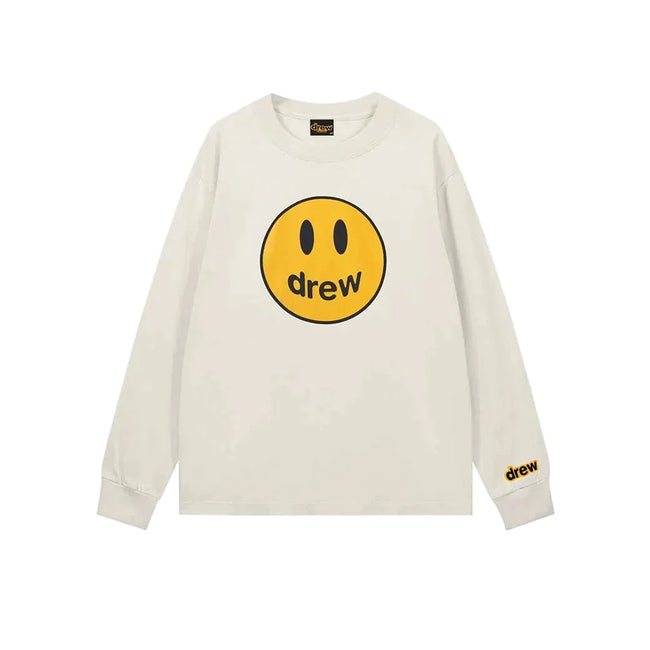 Drew Gray Smiley Graphic Oversized Long-Sleeve T-Shirt Hover Image