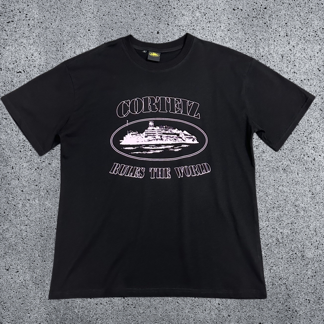 CORTEIZ Devil's Island Short sleeved Cotton Round Neck Printed American Street Loose T-shirt 2024 Spring New INS Trendy Brand (12) Hover Image