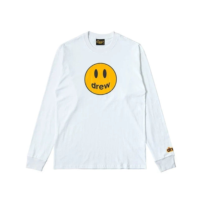 Drew House Classic Smiley Long Sleeve Tee, White Hover Image