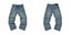 Gallery Dept Light‑Blue Text Logo Washed Jeans
