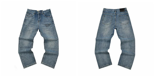 Gallery Dept Light‑Blue Text Logo Washed Jeans Hover Image