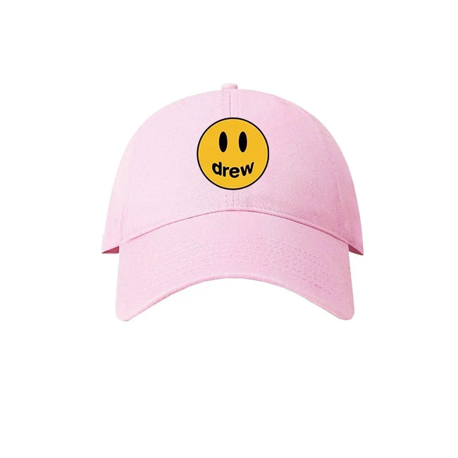 Drew House Smiley Face Baseball Cap, Pink Hover Image