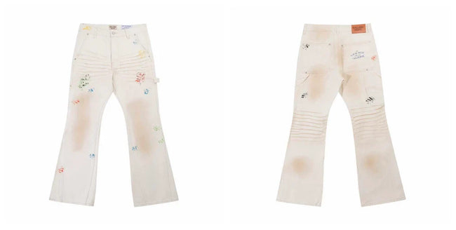 Gallery Dept Off‑White Floral Print Washed Jeans Hover Image