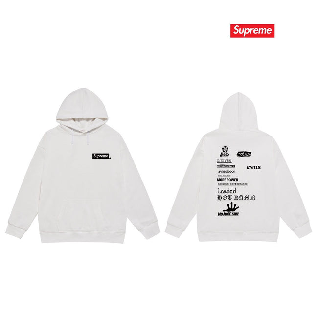Supreme Multi-Text Hoodie – White Hover Image