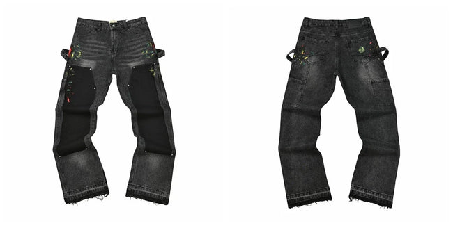 Gallery Dept Multi‑Fabric Patchwork Carpenter Jeans Hover Image