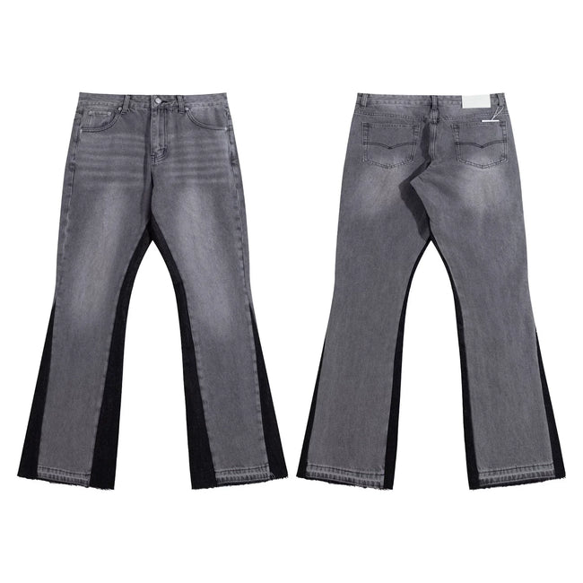 Gallery Dept Black‑Side‑Panel Grey Flare Jeans Hover Image