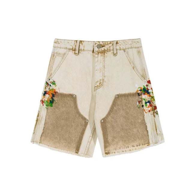 Gallery Dept Beige Multi‑Patch Floral Shorts Hover Image