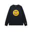 Drew Black Smiley Graphic Oversized Long-Sleeve T-Shirt