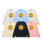 Drew Black Smiley Graphic Oversized Long-Sleeve T-Shirt