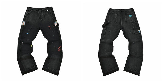 Gallery Dept Black Multi‑Mark Carpenter Jeans Hover Image