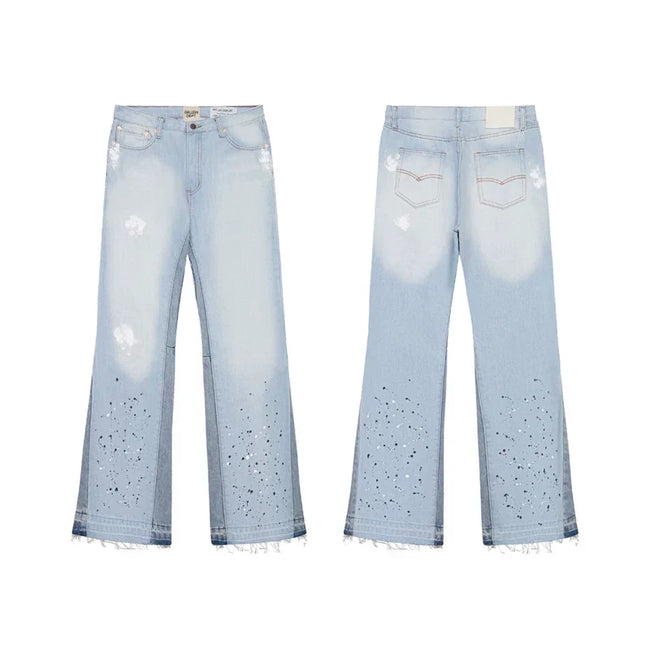 Gallery Dept Light‑Blue Bleach‑Spot Flare Jeans Hover Image