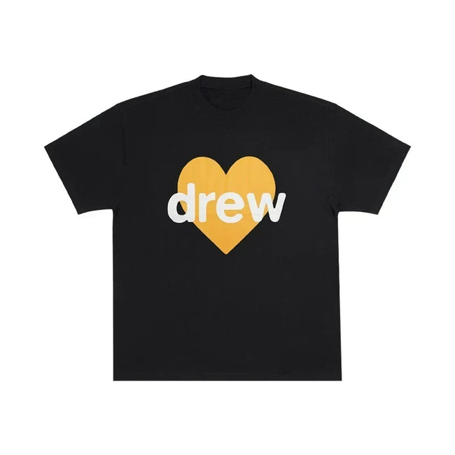 Drew House Yellow Heart Logo Short Sleeve Tee, Black Hover Image