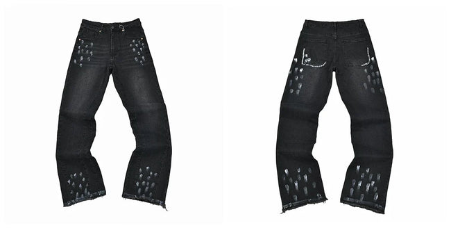 Gallery Dept Black Paint Splatter Denim Jeans Hover Image