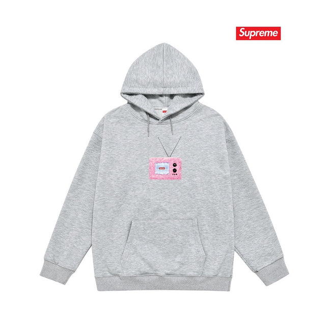 Supreme TV Logo Hoodie – Grey Hover Image