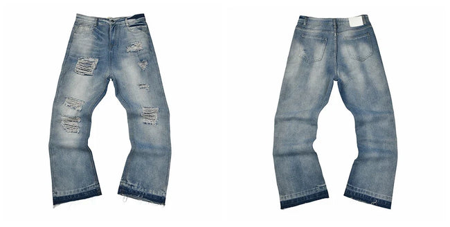 Gallery Dept Partial Ripped Light‑Wash Jeans Hover Image