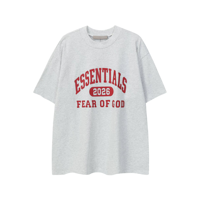 ESSENTIALS Short sleeved T-shirt European and American High Street FOG Double Line Men's and Women's American Trendy Brand Pure Cotton Round Neck Loose Set (48) Hover Image