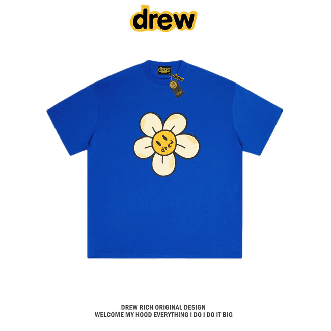 Drew House Daisy Smiley Graphic Oversized Cotton T-Shirt, Royal Blue Hover Image