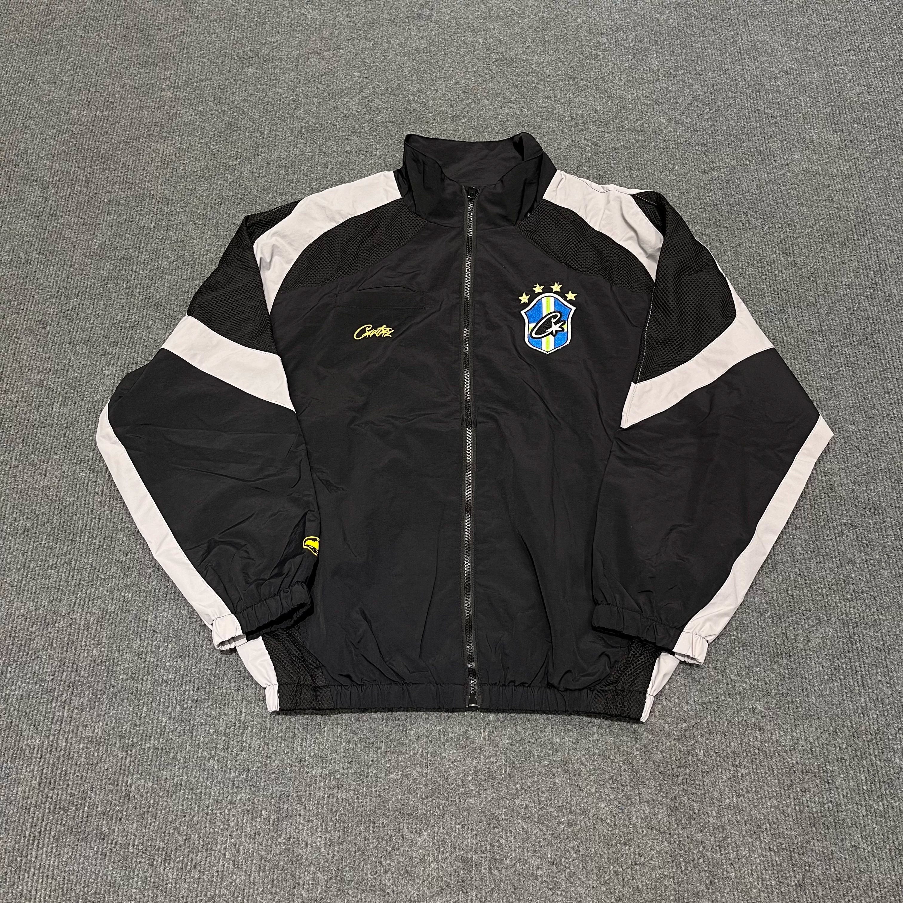 Corteiz Devil's Island Embroidered LOGO Woven Casual Sports Set Spring Thin Pants Pulling Jacket (3)