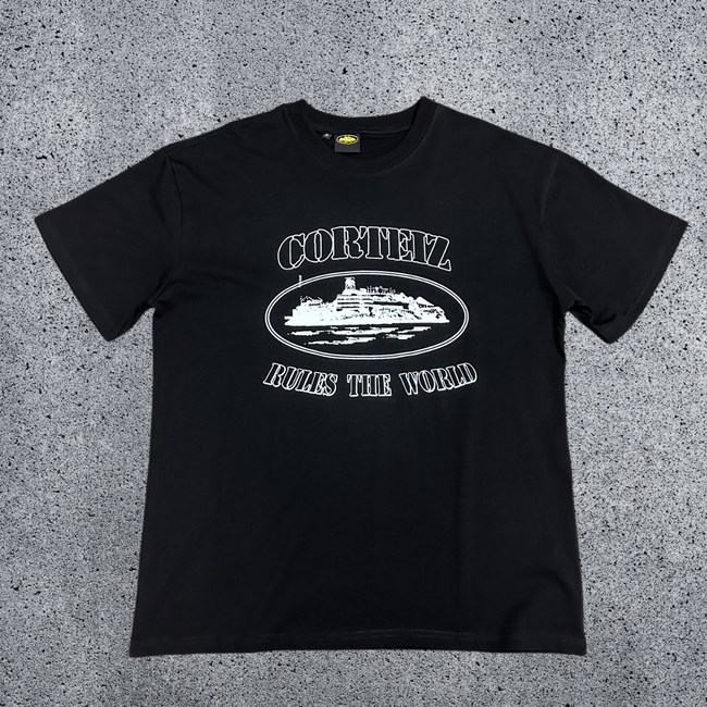 CORTEIZ Devil's Island Short sleeved Cotton Round Neck Printed American Street Loose T-shirt 2024 Spring New INS Trendy Brand (9) Hover Image