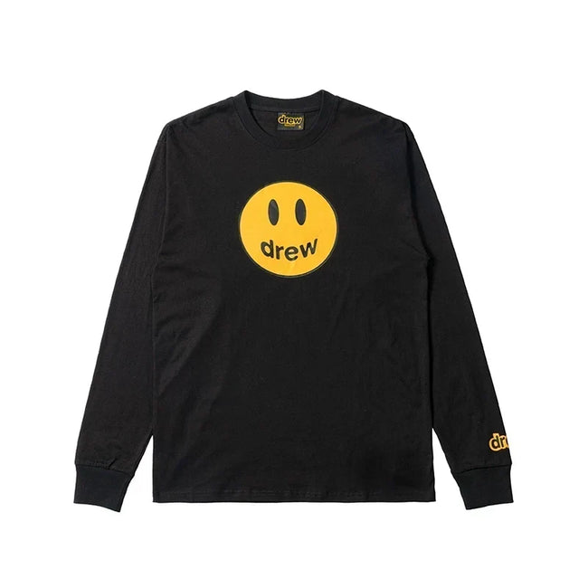 Drew House Classic Smiley Long Sleeve Tee, Black Hover Image