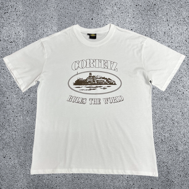 CORTEIZ Devil's Island Short sleeved Cotton Round Neck Printed American Street Loose T-shirt 2024 Spring New INS Trendy Brand (3) Hover Image