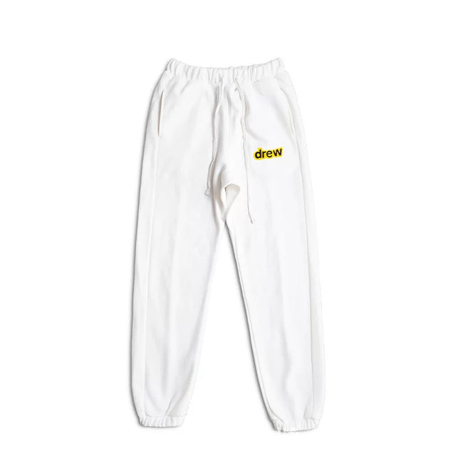 Drew White Logo Relaxed-Fit Joggers Hover Image