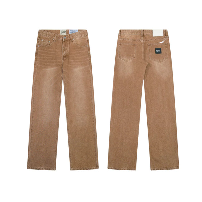 Gallery Dept Brown Vintage‑Wash Straight Jeans Hover Image