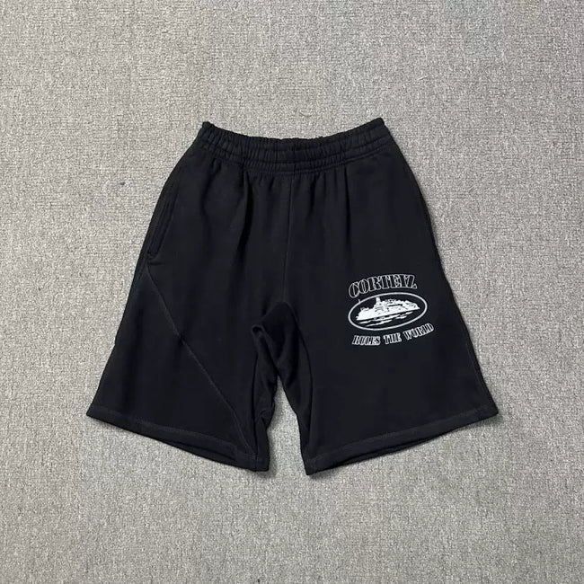 High version CORTEIZ Devil Island printed casual shorts, high street American sports loose men's and women's five quarter pants ins (29) Hover Image