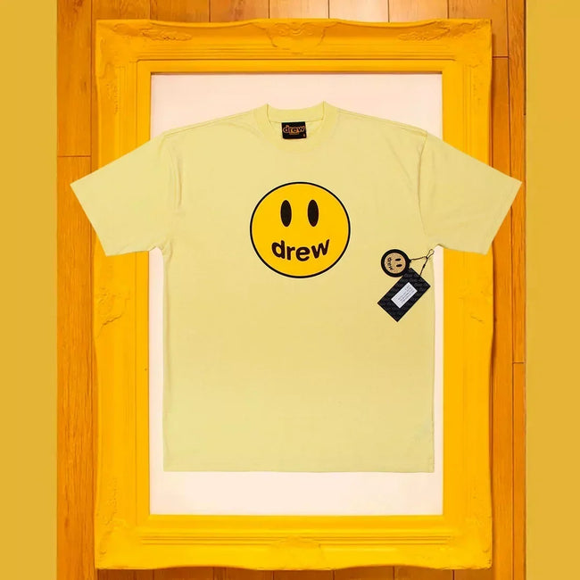 Drew House Smiley Face Short Sleeve T‑Shirt, Cream Yellow Hover Image