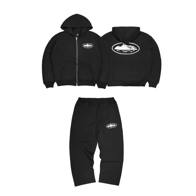 CORTEIZ Devil's Island Coat BOXY Short Wide Hoodie BAGGY Pants Hoodie Set American Hip Hop (14) Hover Image