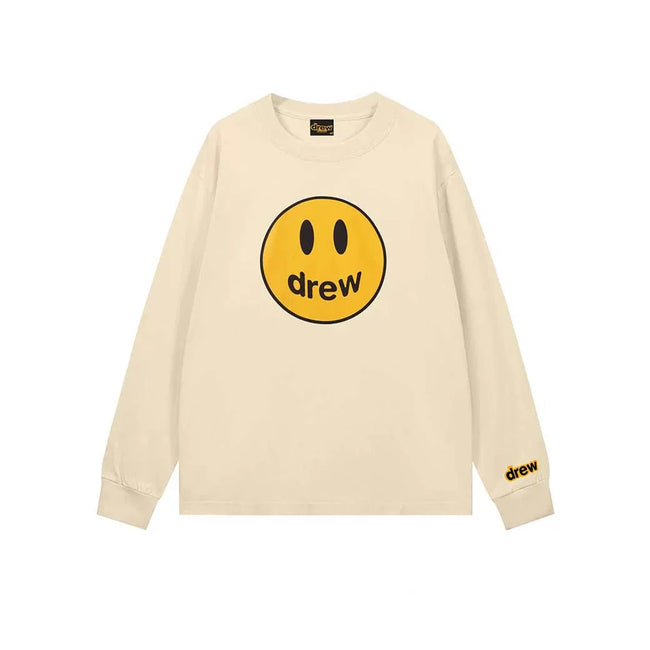 Drew Apricot Smiley Graphic Oversized Long-Sleeve T-Shirt Hover Image