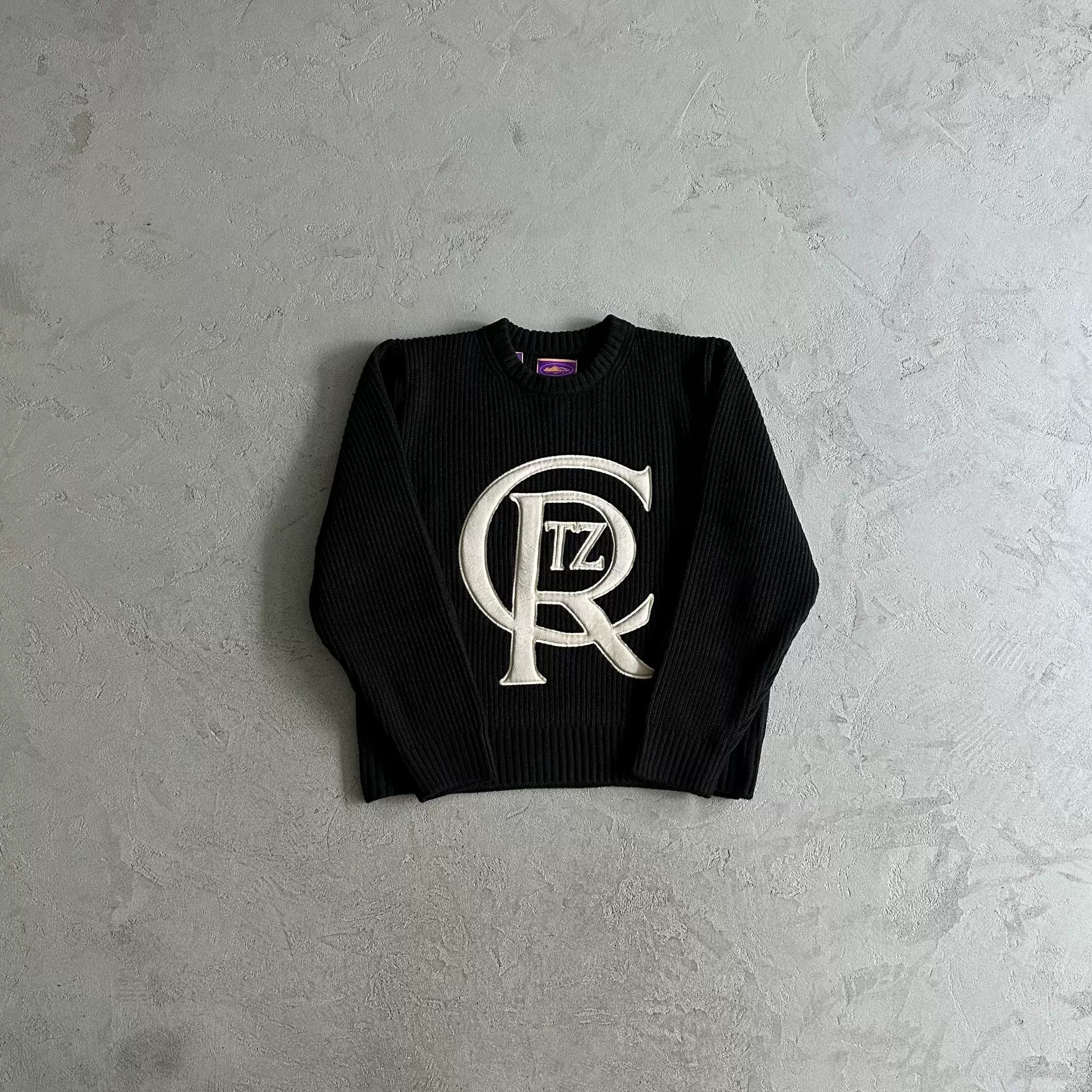 Corteiz American Street Hip Hop Embroidered Alphabet Stand up Collar Pulley Cardigan Knitted Sweater Men's Trendy Brand Jacket (9)