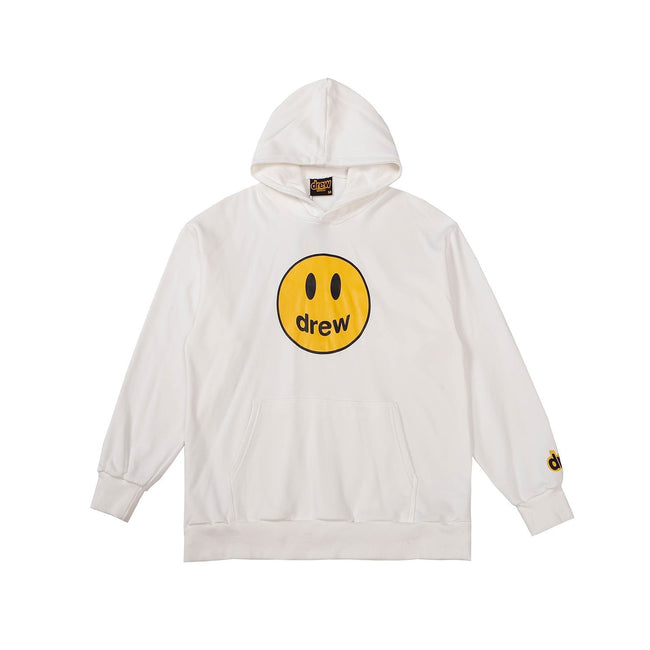 Drew House Mascot Smiley Logo White Unisex Oversized Fleece Hoodie Hover Image