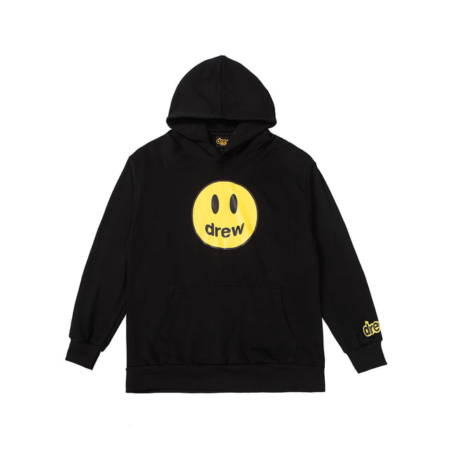 Drew House Mascot Smiley Logo Black Unisex Oversized Fleece Hoodie Hover Image