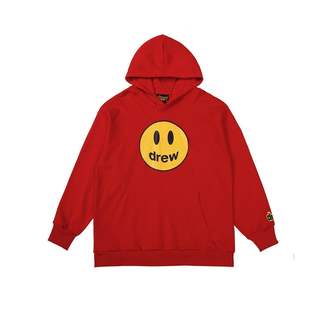 Drew House Mascot Smiley Logo Red Unisex Oversized Fleece Hoodie Hover Image