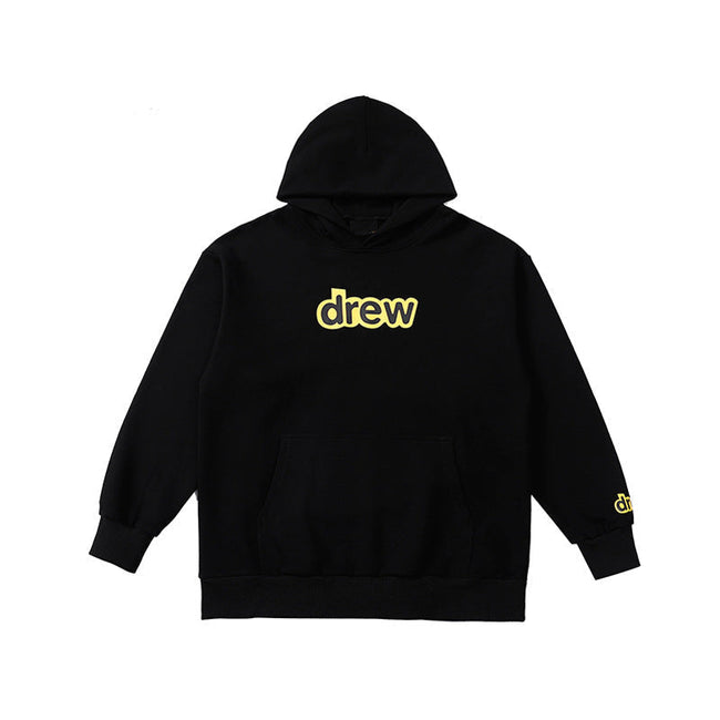 Drew House Classic Logo Black Unisex Oversized Fleece Hoodie Hover Image