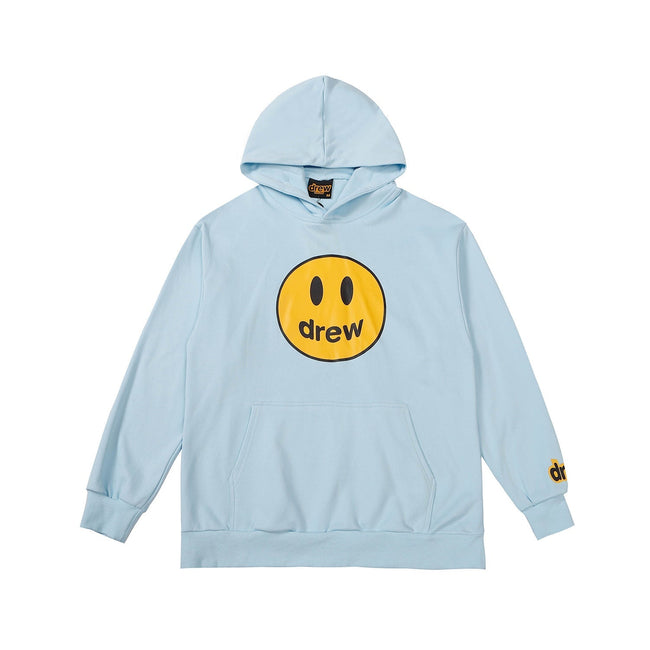 Drew House Mascot Smiley Logo Sky Blue Unisex Oversized Fleece Hoodie Hover Image