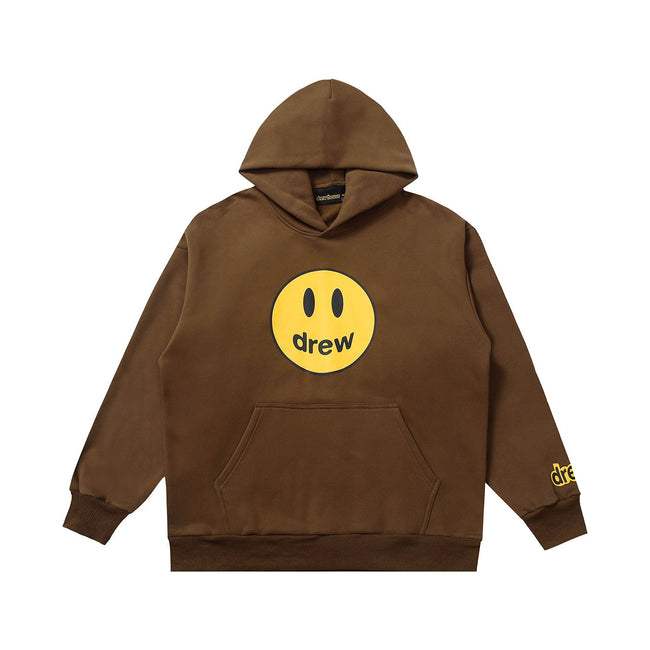 Drew House Mascot Smiley Logo Brown Unisex Oversized Fleece Hoodie Hover Image