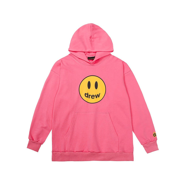 Drew House Mascot Smiley Logo Hot Pink Unisex Oversized Fleece Hoodie Hover Image
