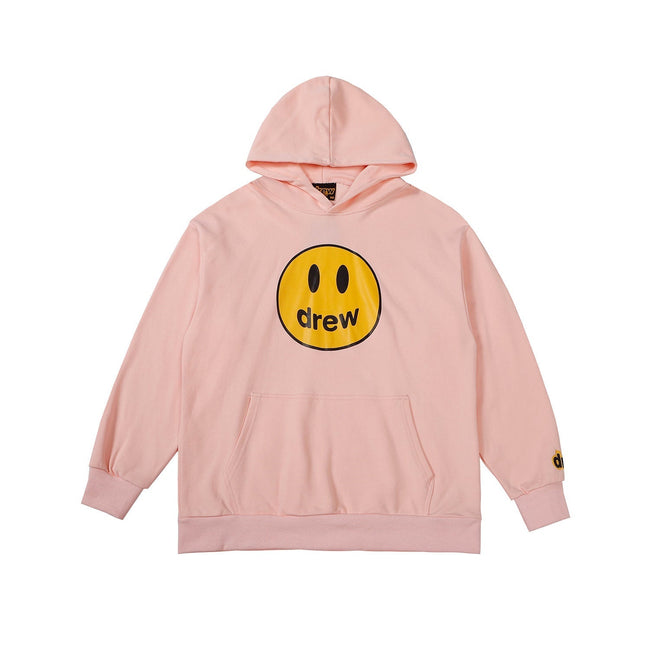 Drew House Mascot Smiley Logo Pink Unisex Oversized Fleece Hoodie Hover Image