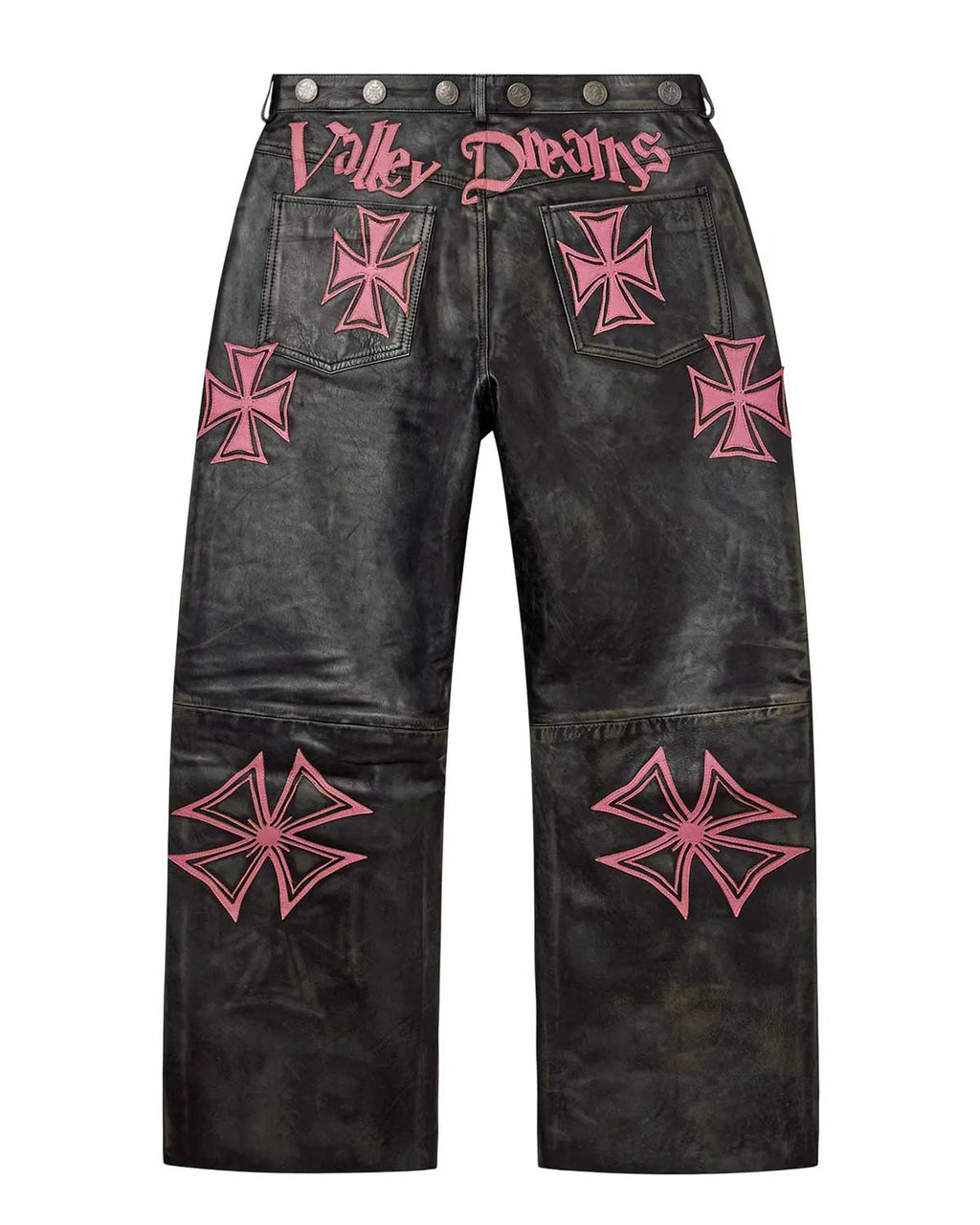 Vale Forever Croxxx Leather Pants — Bubblegum (Black / Pink)