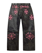 Vale Forever Croxxx Leather Pants — Bubblegum (Black / Pink)