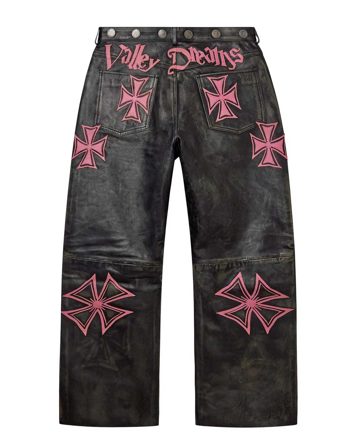 Vale Forever Croxxx Leather Pants — Bubblegum (Black / Pink)