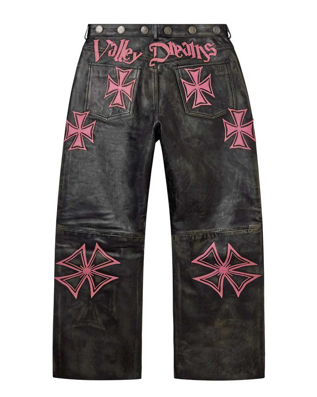 Vale Forever Croxxx Leather Pants — Bubblegum (Black / Pink) Main Image